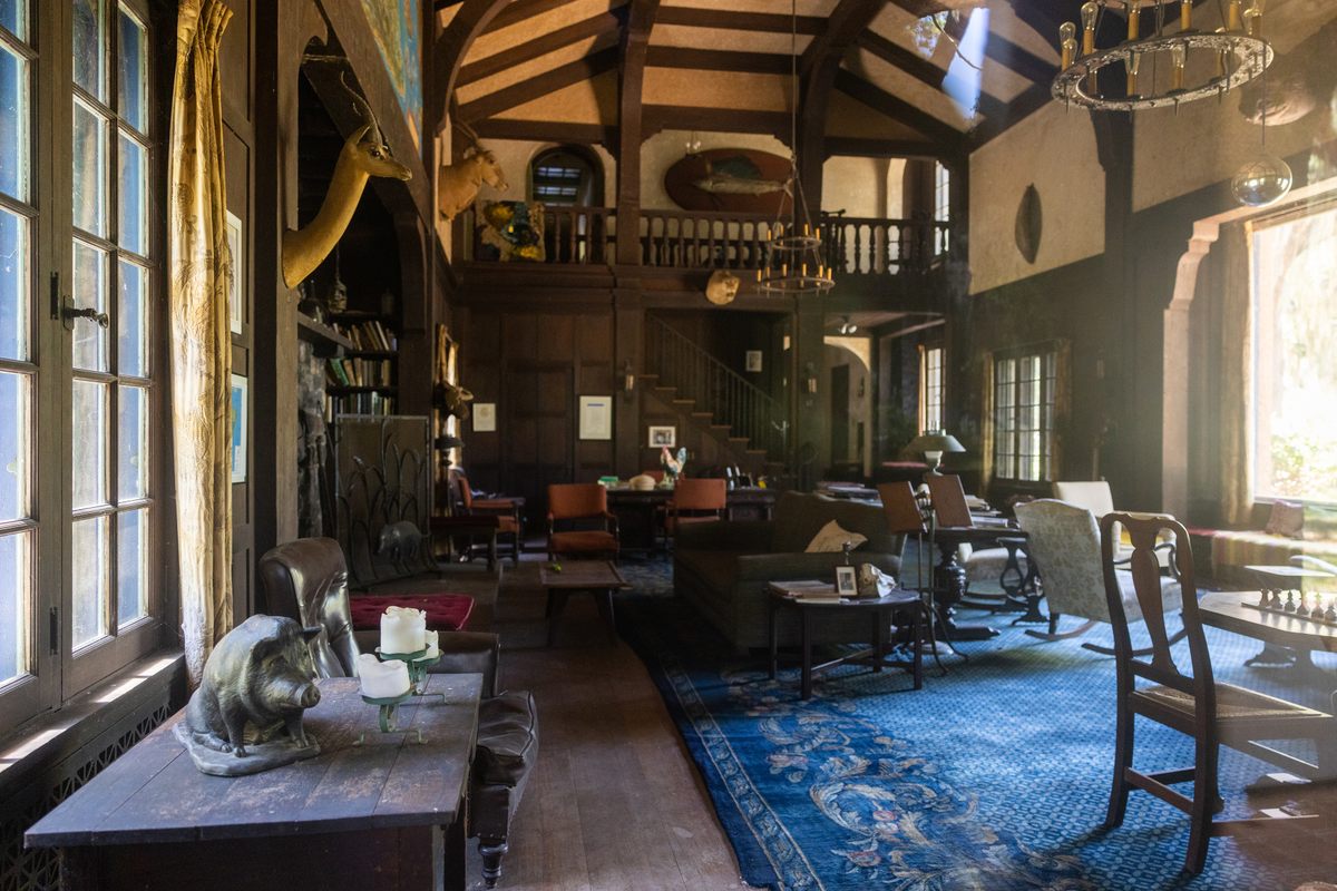 The interior of the Great Room in Sandy West's mansion. 