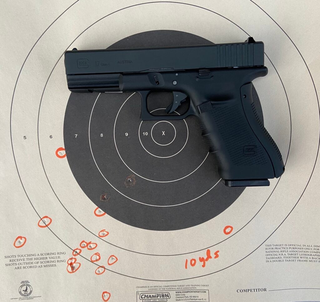 glock gen 4 air pistol with target