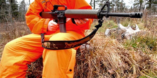 A semi-automatic rifle.