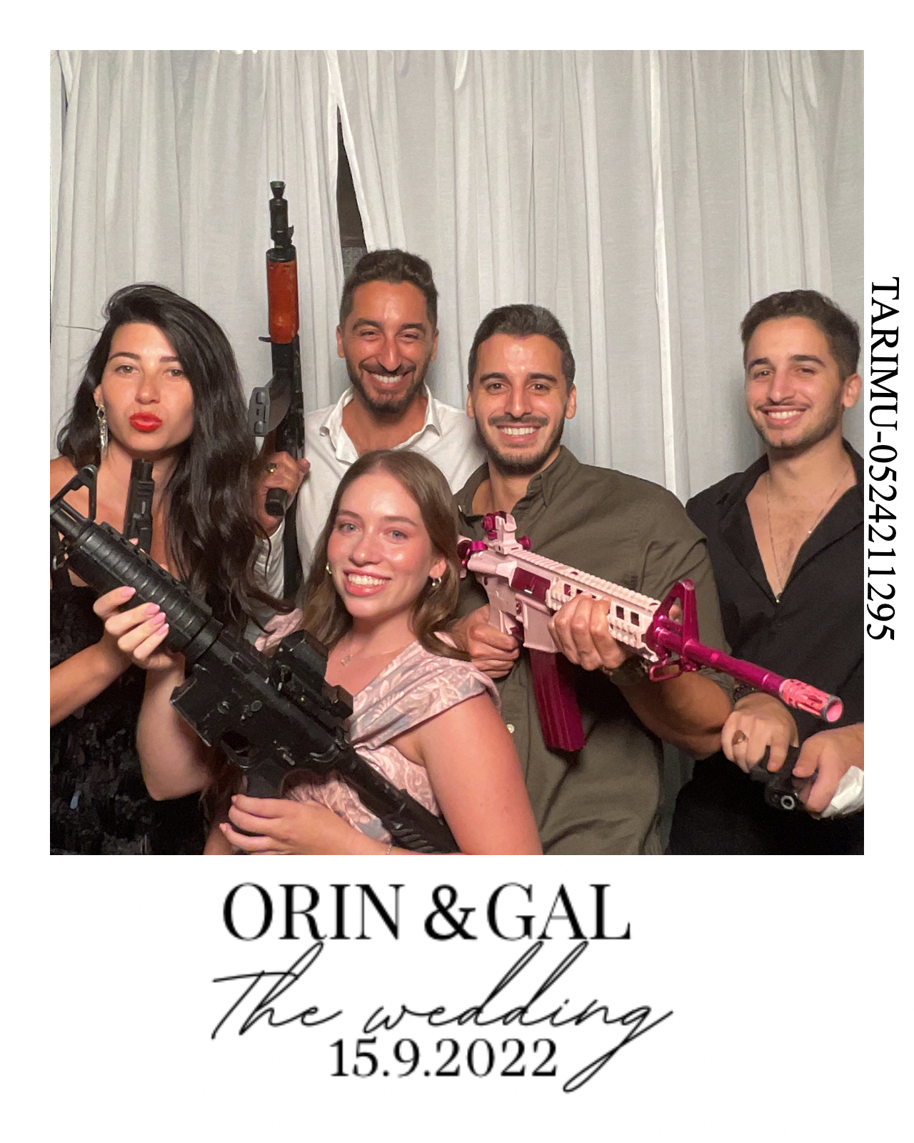 She said wedding guests loved posing with an array of weapons