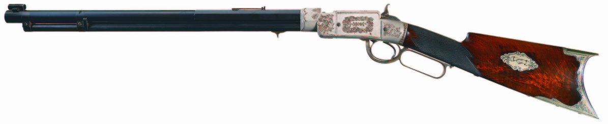 The genesis of the lever-action rifle, this deluxe engraved Smith & Wesson lever-action repeating carbine formerly of the Wesson family collection sold for $488,750.